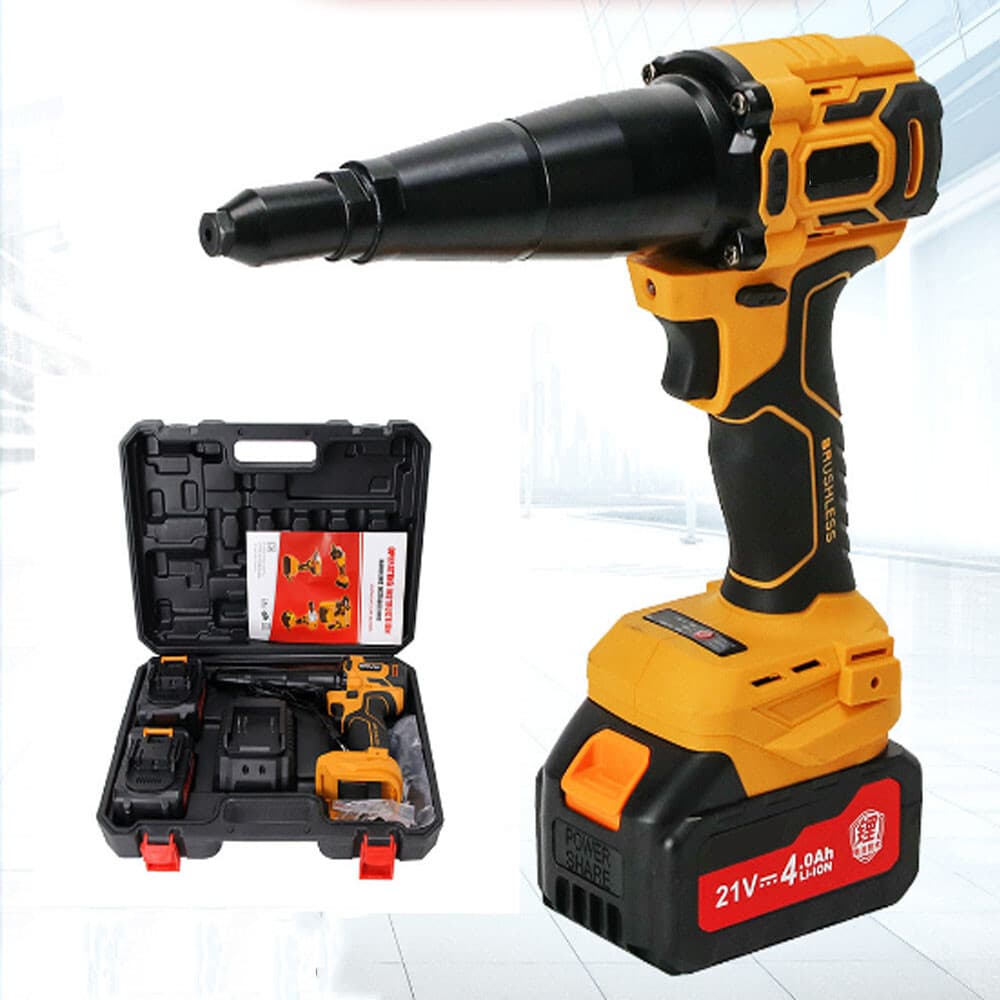 21V Brushless Cordless Electric Rivet Gun Handheld Electric Rivets with Battery 2