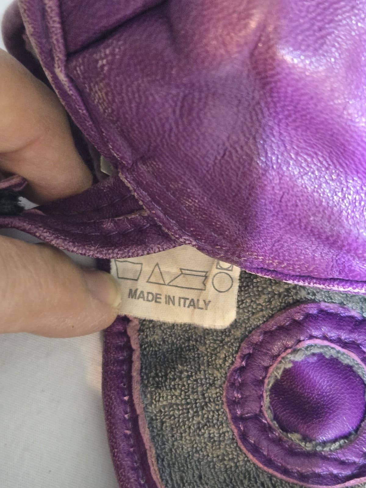 Vintage ParaPort Italia Skydiving Leather Helmet Purple Pink Made in Italy 5