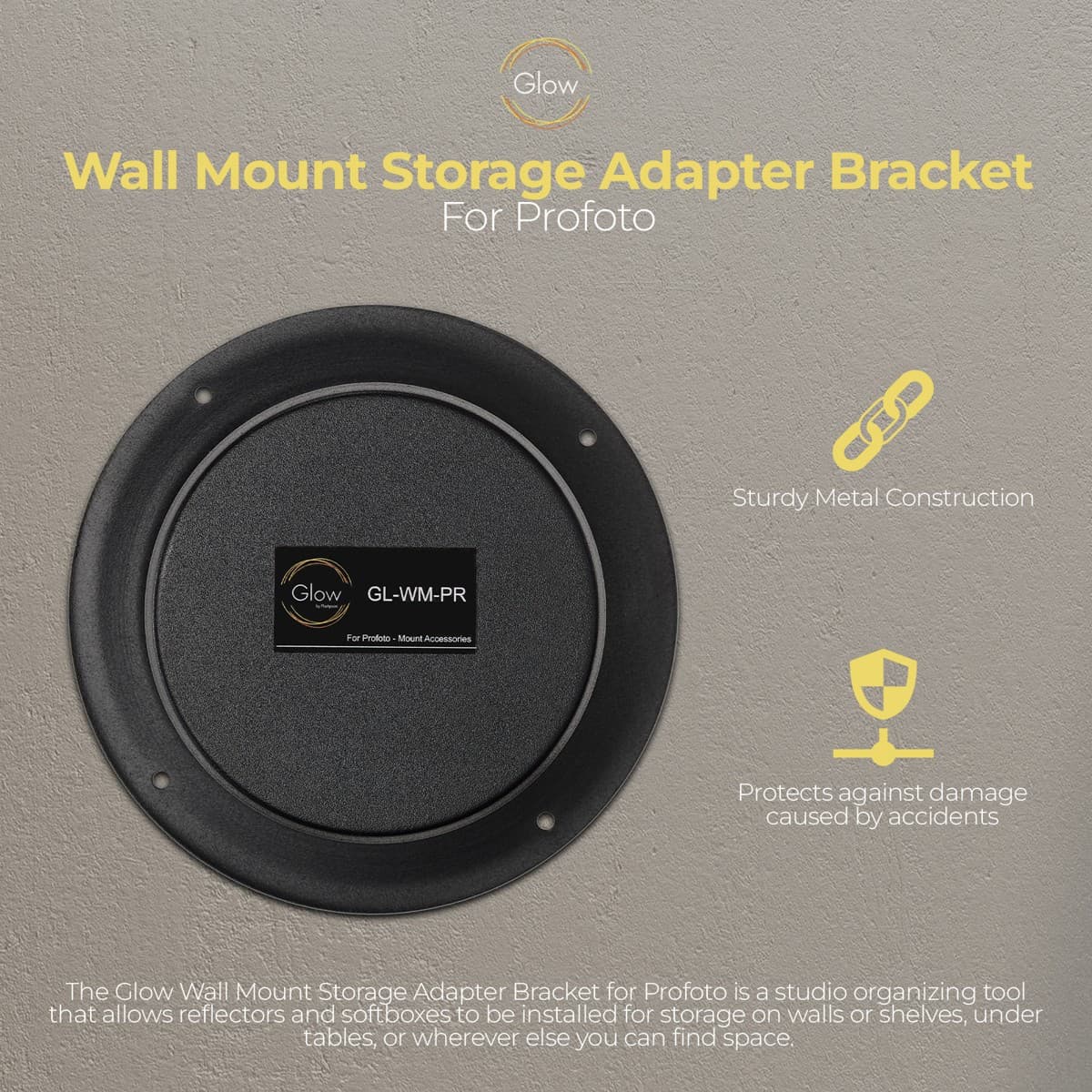 Glow Wall Mount Storage Adapter Bracket for Profoto 2