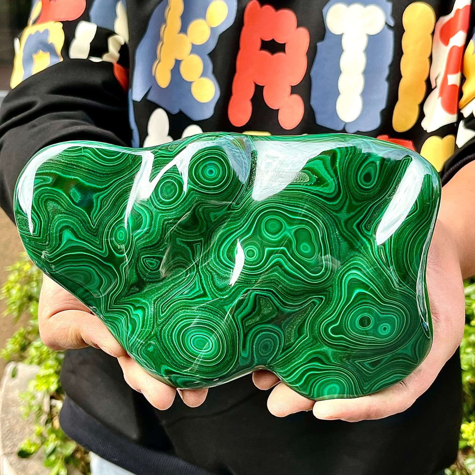 4.03LB Natural glossy Malachite transparent cluster rough mineral sample 2