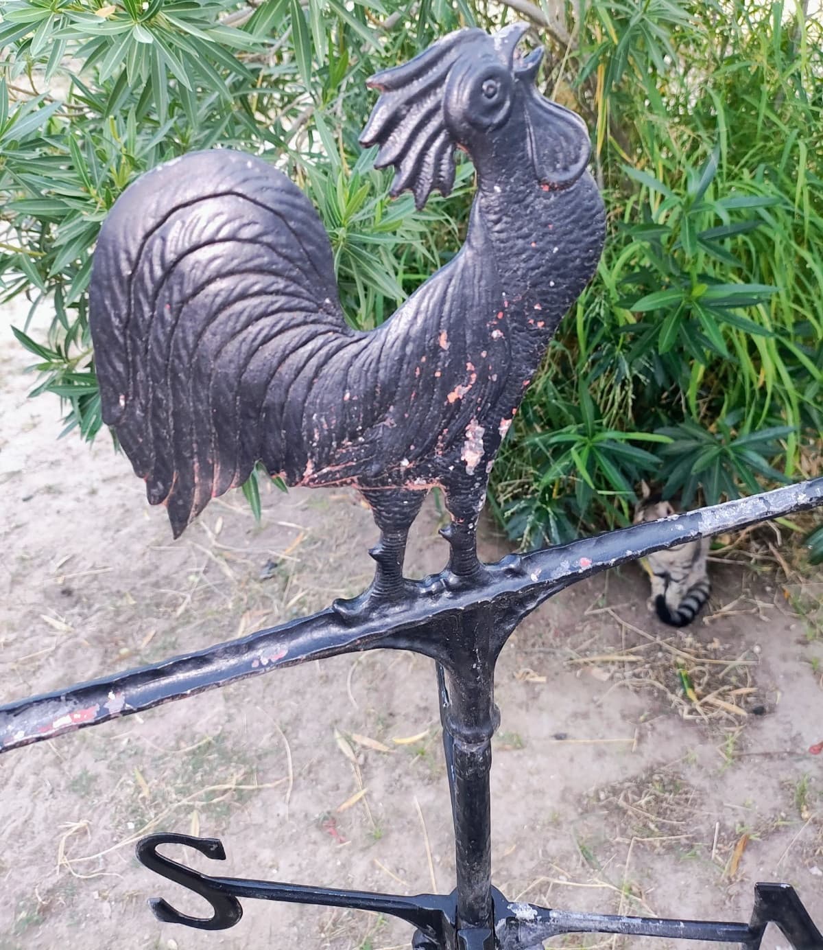 19th Century Copper Rooster Chicken Farm Weathervane-Very Nice-Patina! 3