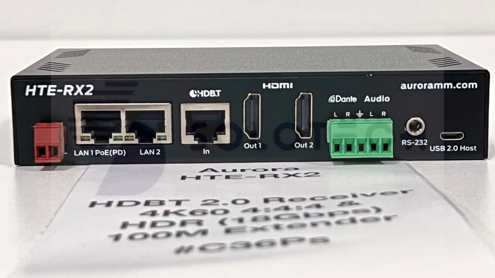 Aurora HTE-RX2 HDBT 2.0 Receiver 4K60 4:4:4 & HDR (18Gbps) 100M Extender - #C36p 2