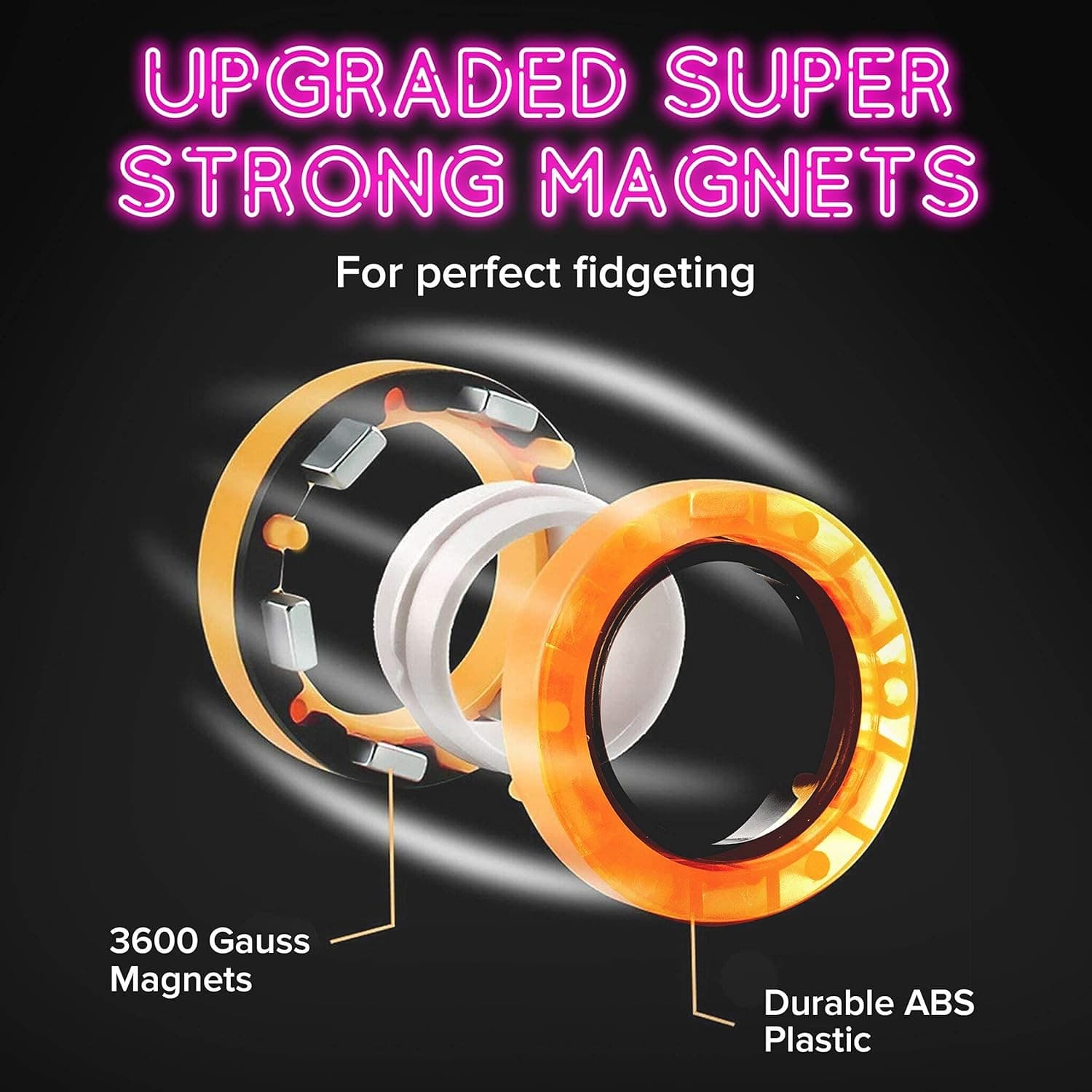 Magnetic Fidget Rings for Adults and Kids – Glow-in-The-Dark ADHD Fidget...  5