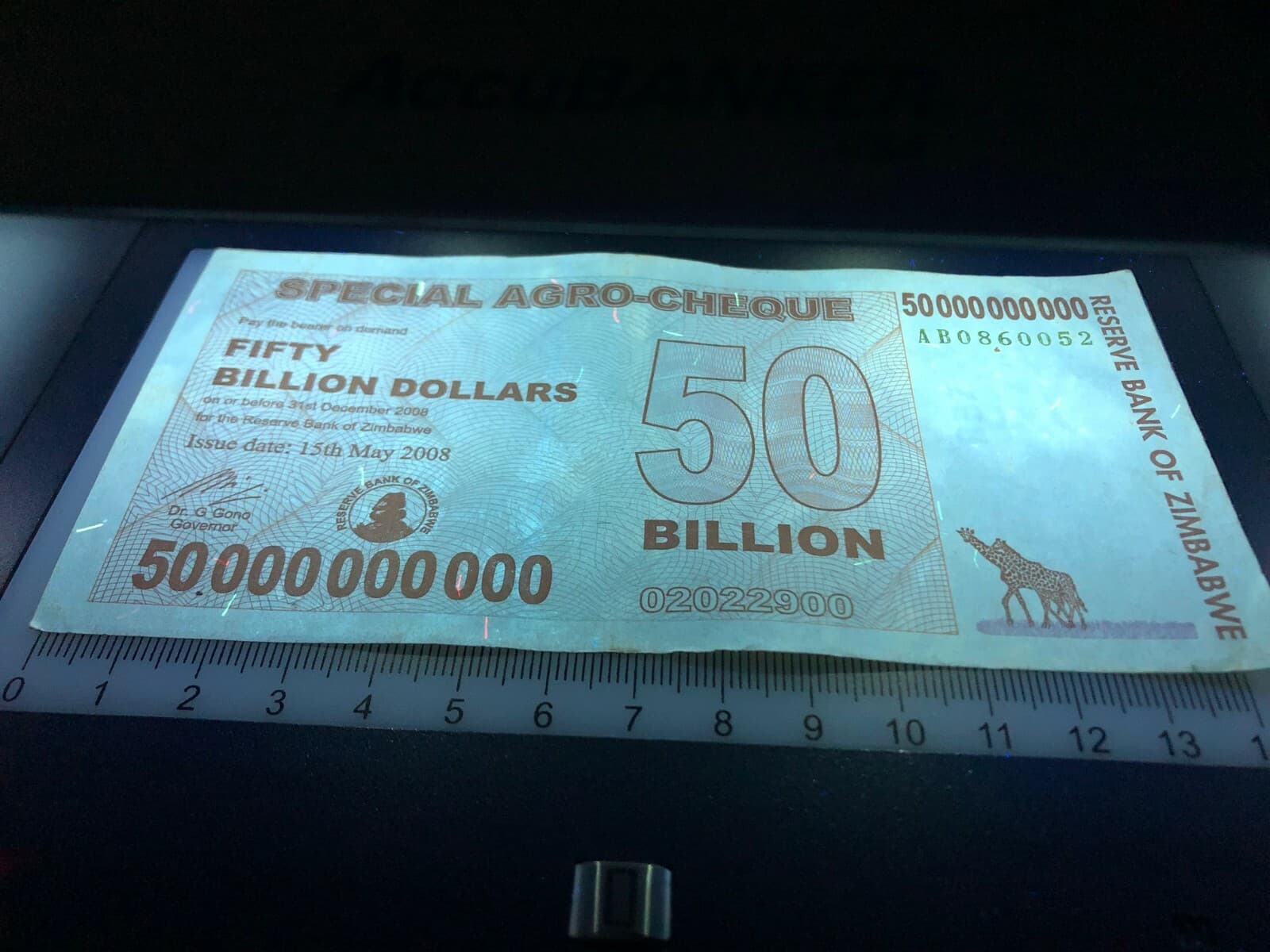 100x Zimbabwe 50 Billion Dollar Special Agro Cheque Bill Banknote - 5 Trillion 3