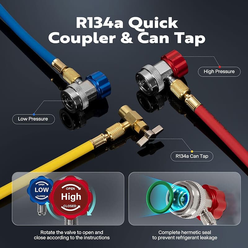 1/3 HP 4 CFM Vacuum Pump HVAC Refrigeration AC Manifold Gauge for R134a R12 R22 6