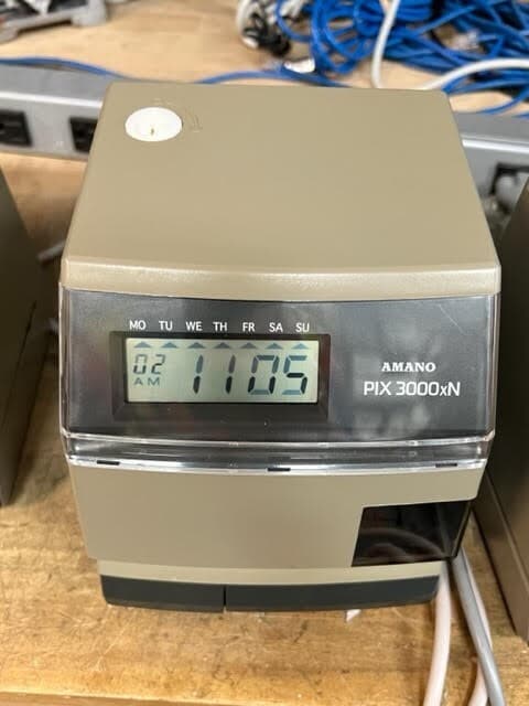 1 Amano PIX-3000x (NT) TimeStamp Refurbished-NO DST auto-adjust Guarntd PIX3000x 2