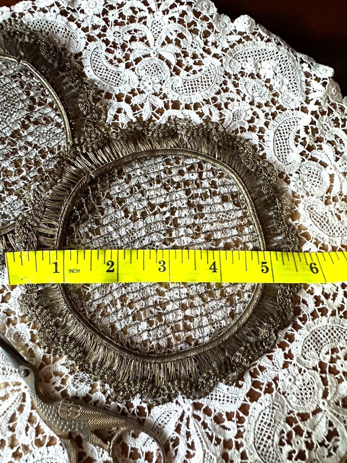 Pair of Victorian Antique Doilies Fine Woven Bronze Cording WATCH VIDEO NOW 2