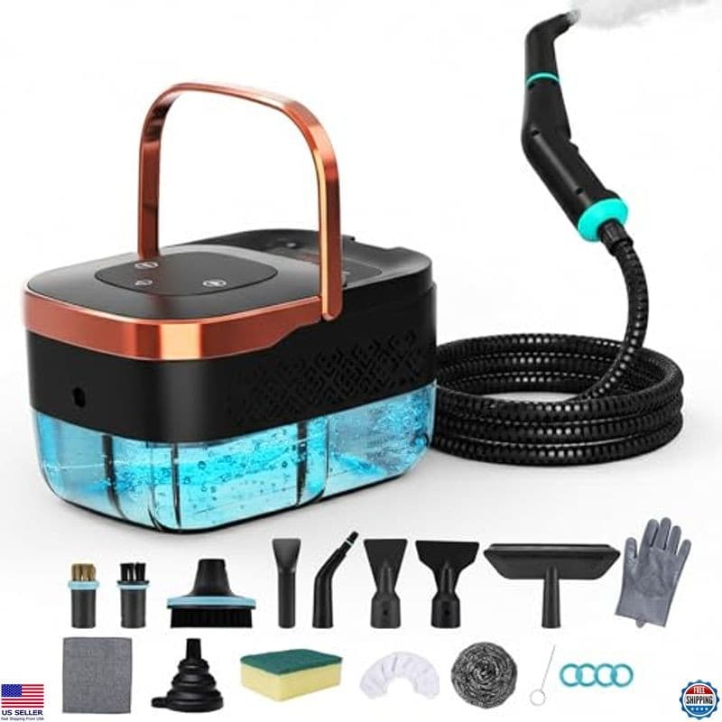 1500W High-Pressure Steam Cleaner - Portable Handheld, 4 Bar, 15s Heat-Up, 20
