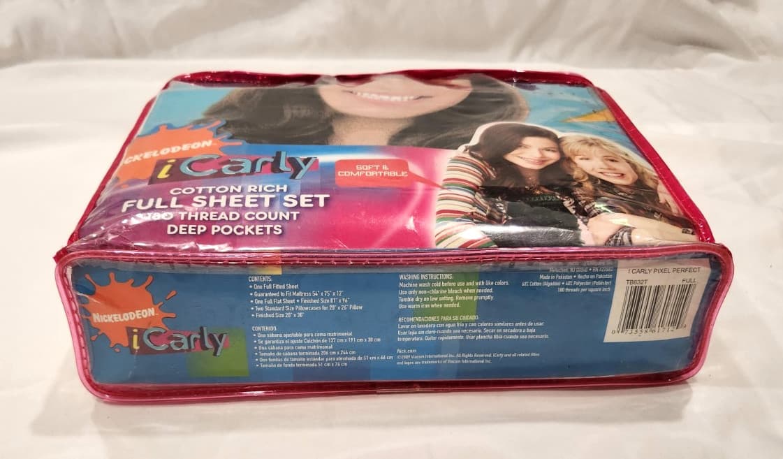 Nickelodeon iCarly Full Sheet Set NEW RARE 4 Piece Flat Fitted Pillowcases 2009 4