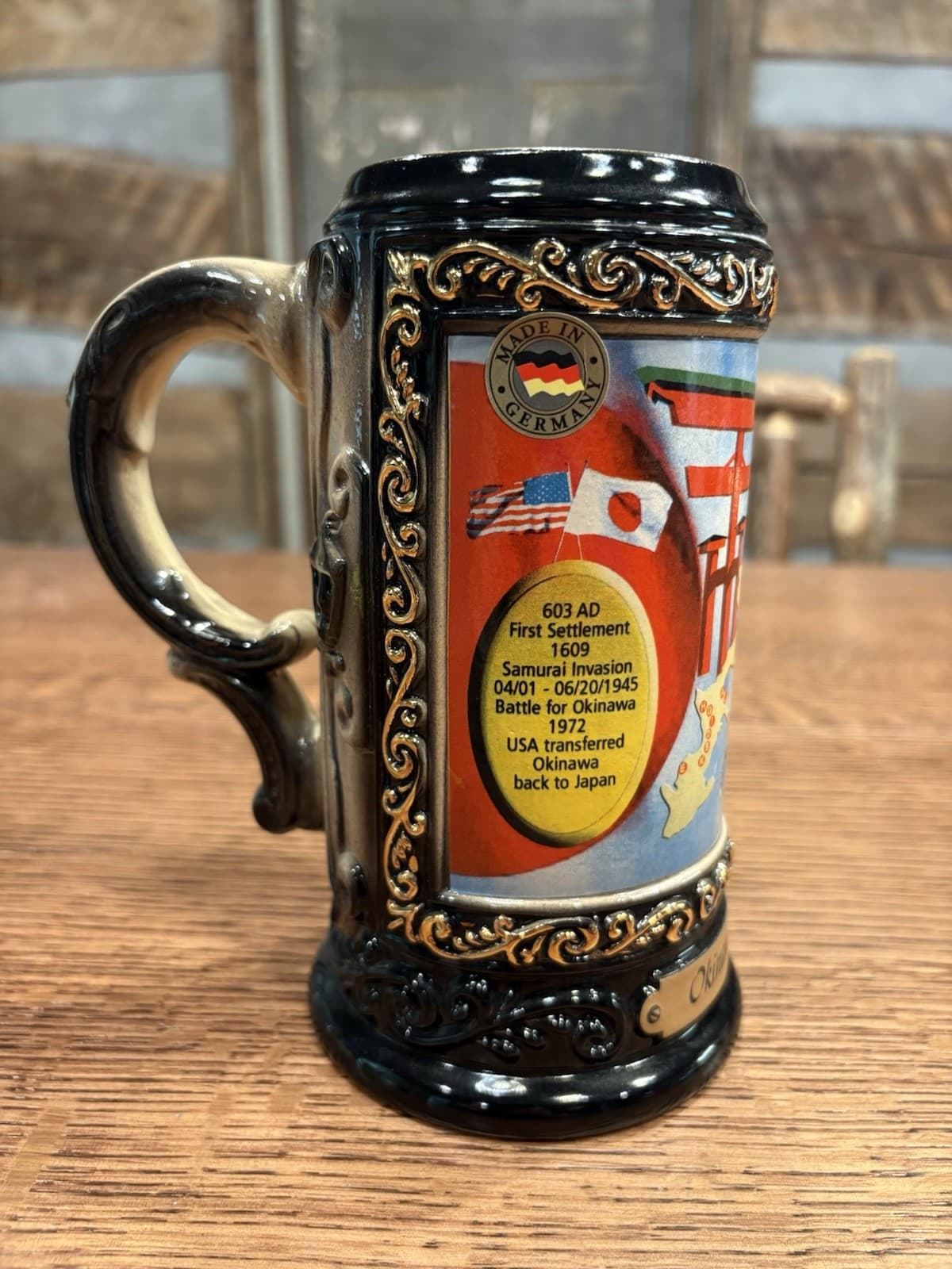 Beer Stein Okinawa, Japan Made In Germany By King Porcelain 3