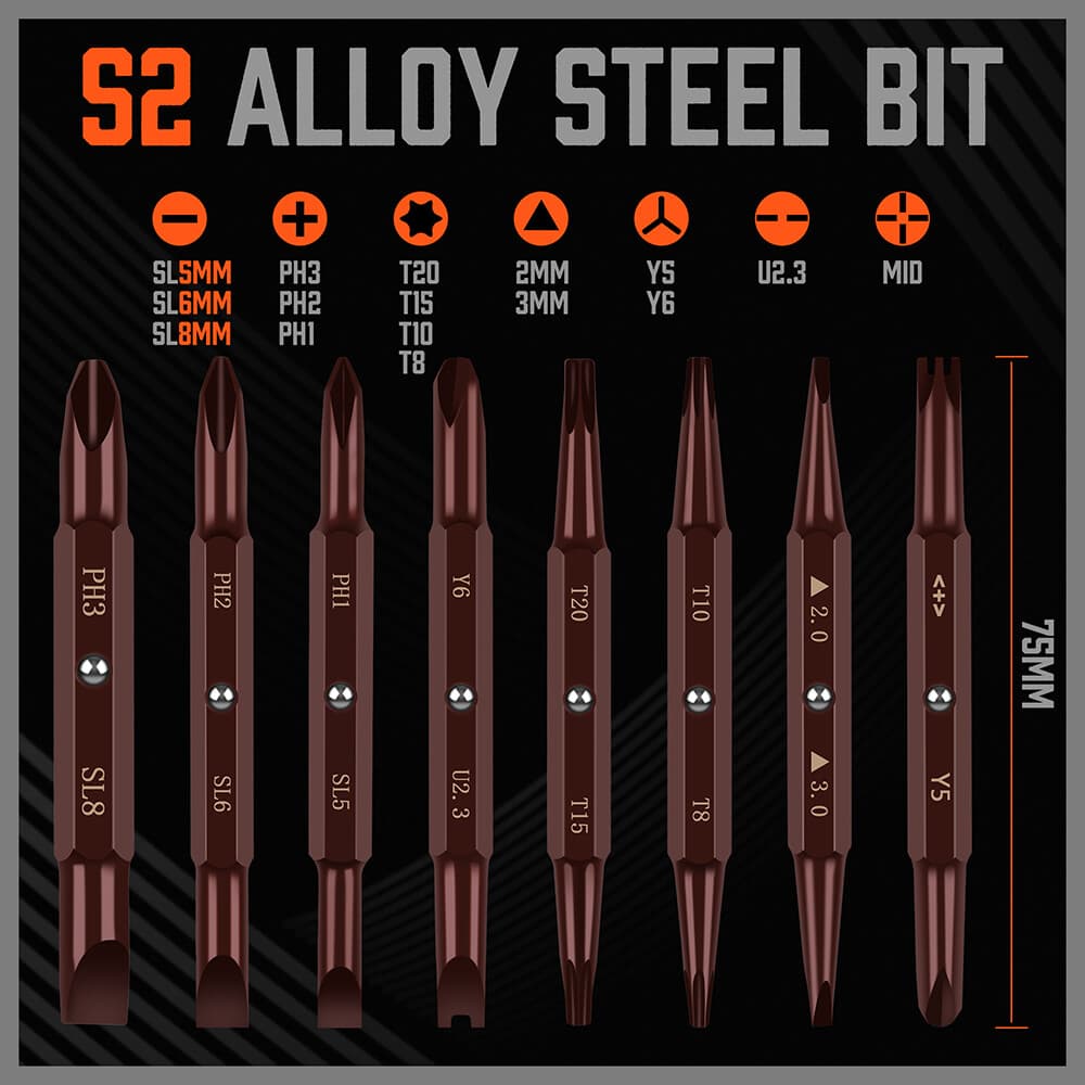 18 in 1 Magnetic Ratchet Versatile Screwdriver Set Security Bits AntiSlip Handle 2