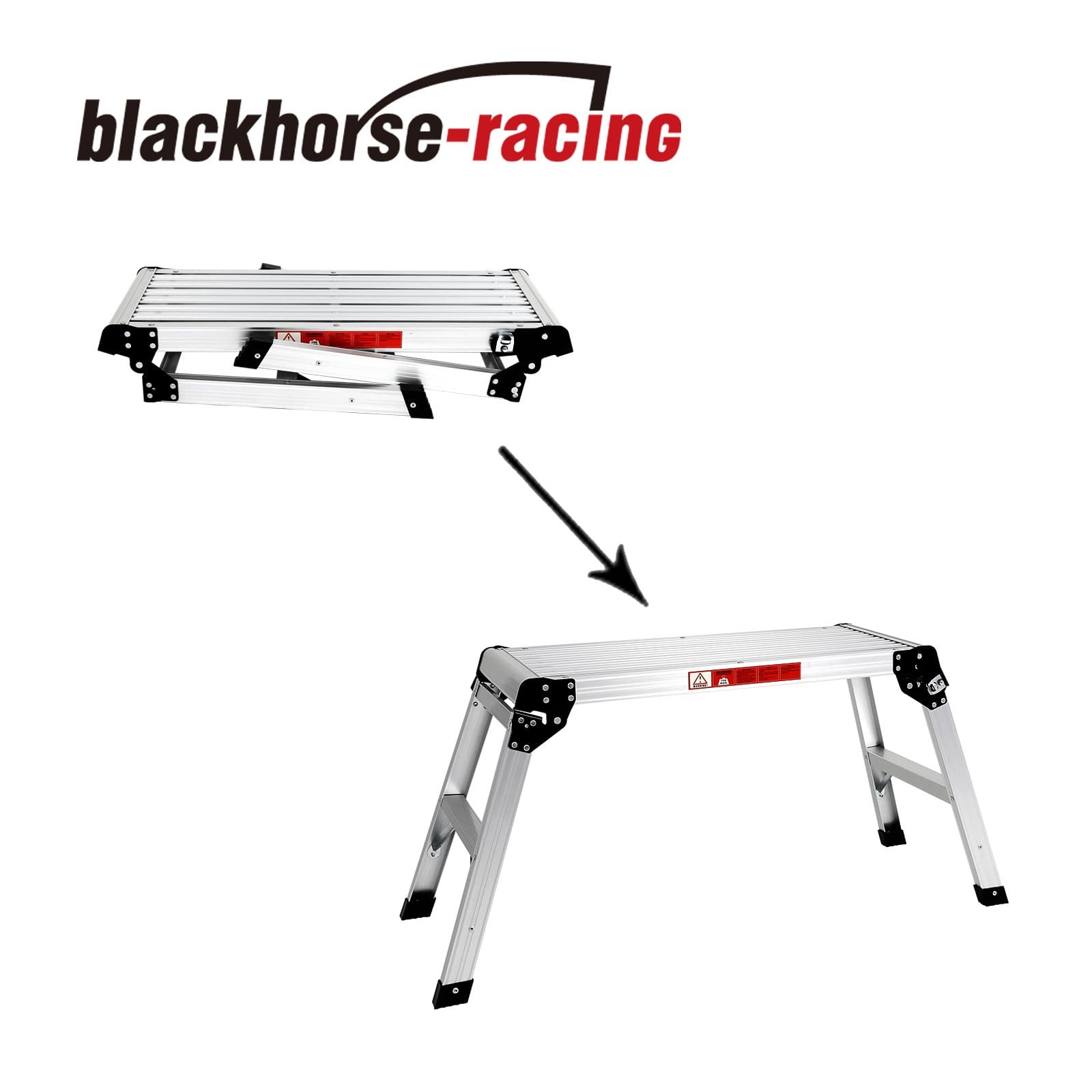 30" Aluminum Folding Work Platform Drywall Ladder 330 lbs Non-slip Bench 3