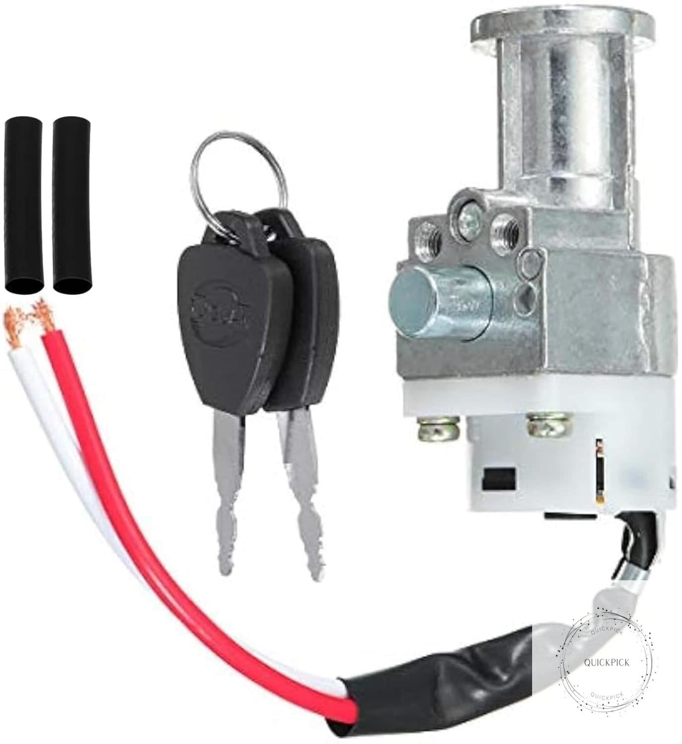 Battery Chager Ignition Switch Lock with 2 Keys for Motorcycle Electric Bike