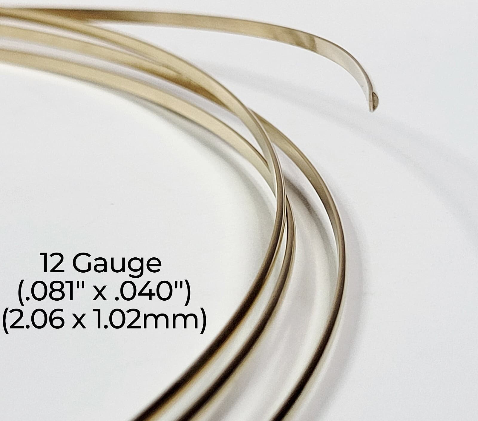 14/20 Yellow Gold-Filled Wire | Half Round | Half Hard | 10-24 Gauge | 1-10 ft 3