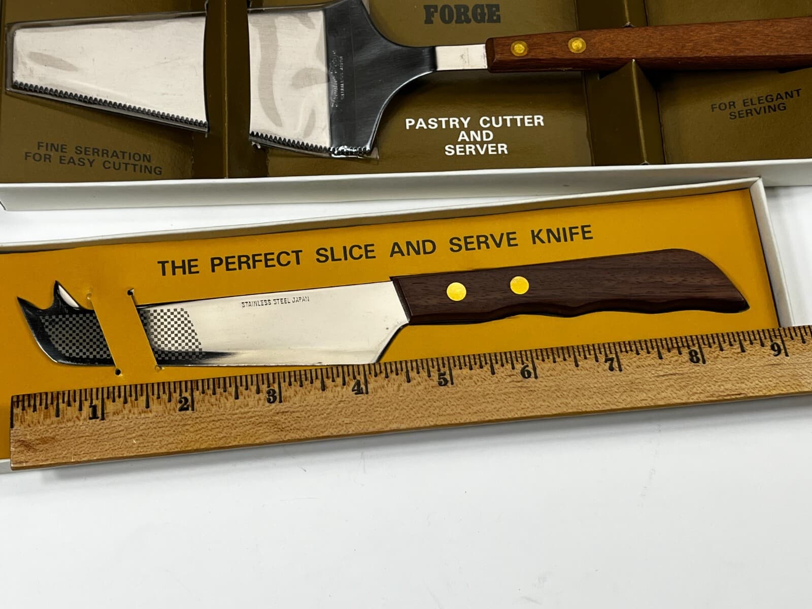 Vintage Frontier Forge MCM Kitchen Pastry Cutter Slice Serve Knife LOT Rosewood 6