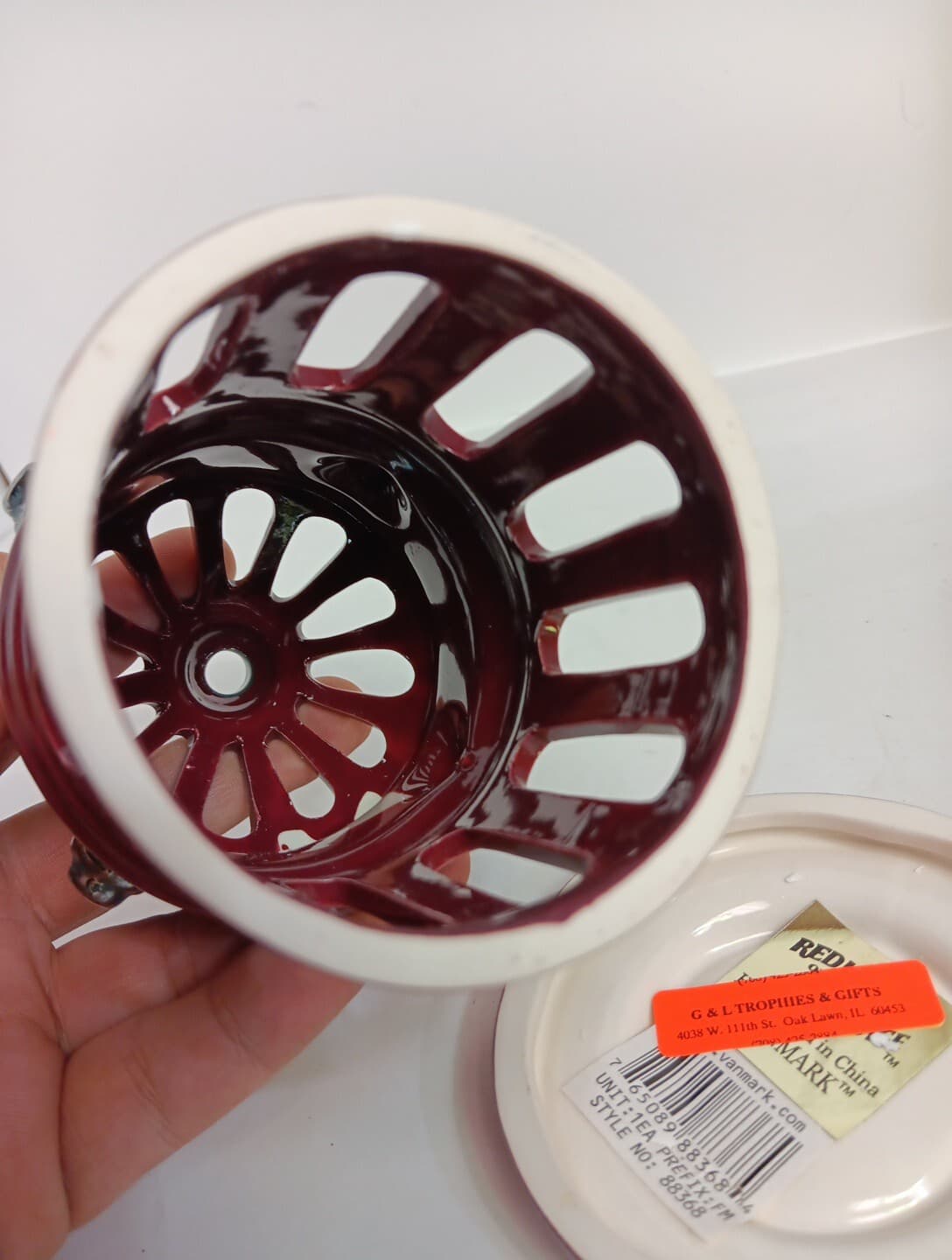 Vanmark Red Hats Of Courage Fire Hydrant 1998 Collectible Resin Candle Holder 6