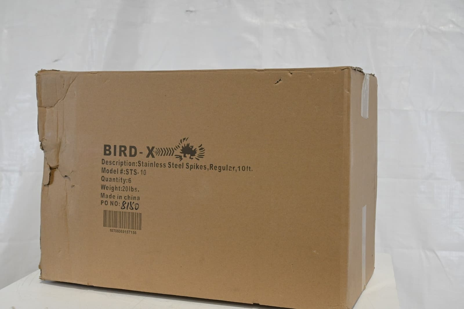 Bird-X STS-10 Bird Repellent Stainless Steel Spikes, 10 ft, 5" W, 4 1/2" H, PK 6 5