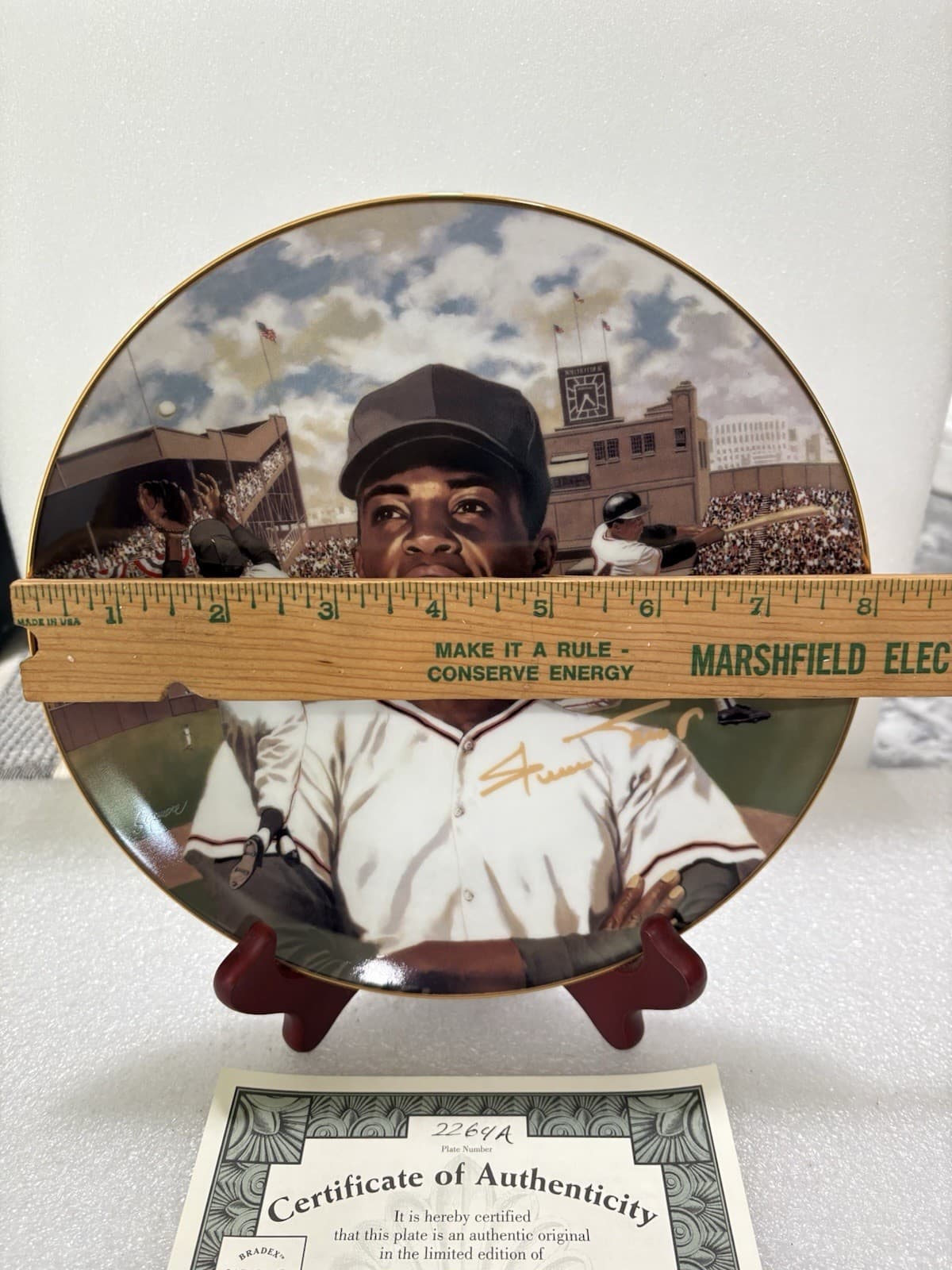 Willie “Say Hey” Mays Superstars Of Baseball Collector Plate LE #2264A w/COA 5