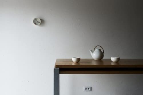 Lemnos KM22-01 WH KEHAI Wall Clock White Aluminum Frame 130x55mm Modern Style 5