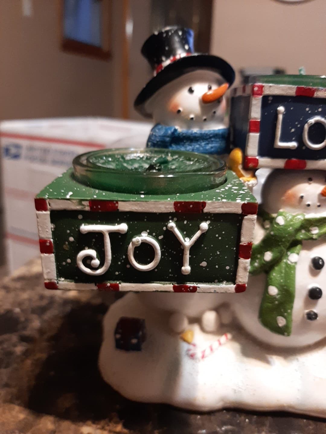 Yankee Candle Joy Love Hope Snowman Trio Christmas 3 Tealight Candle Holder 2