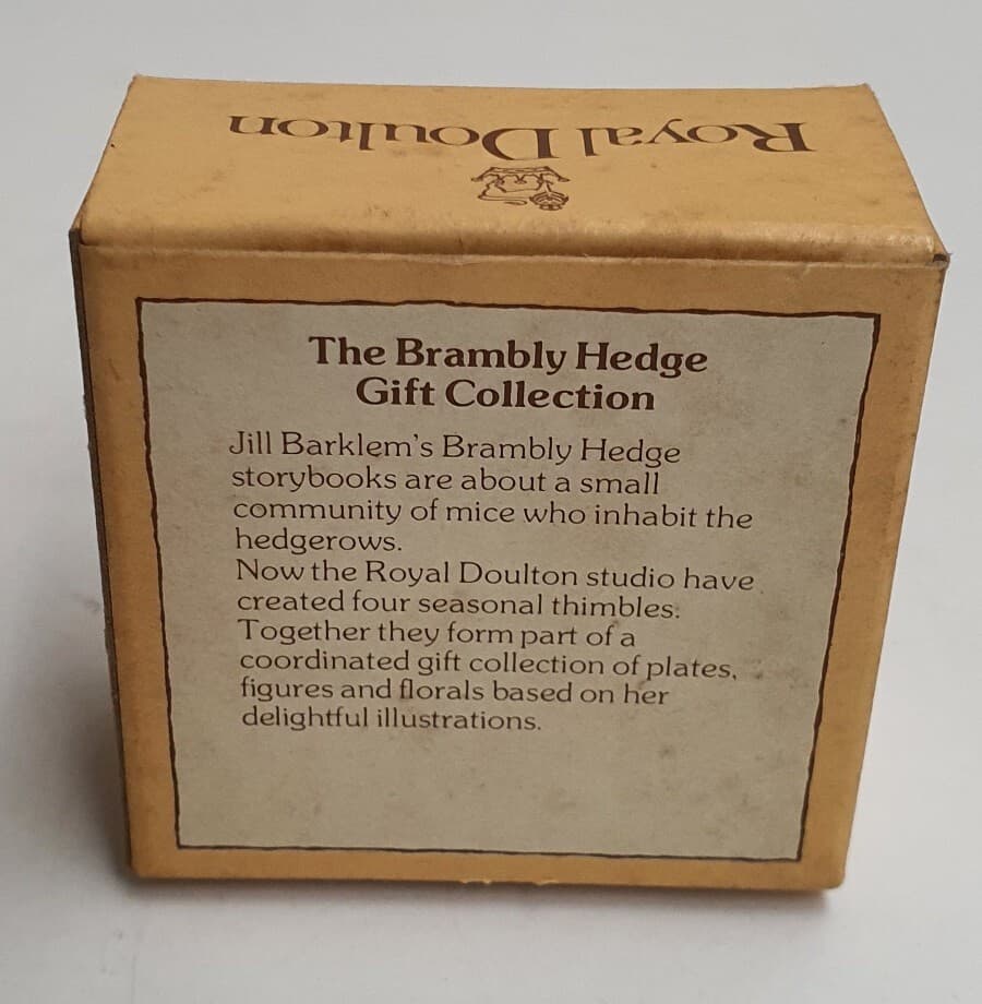 Royal Doulton Bone China Brambly Hedge Summer Thimble c1985 Made in England Box 5