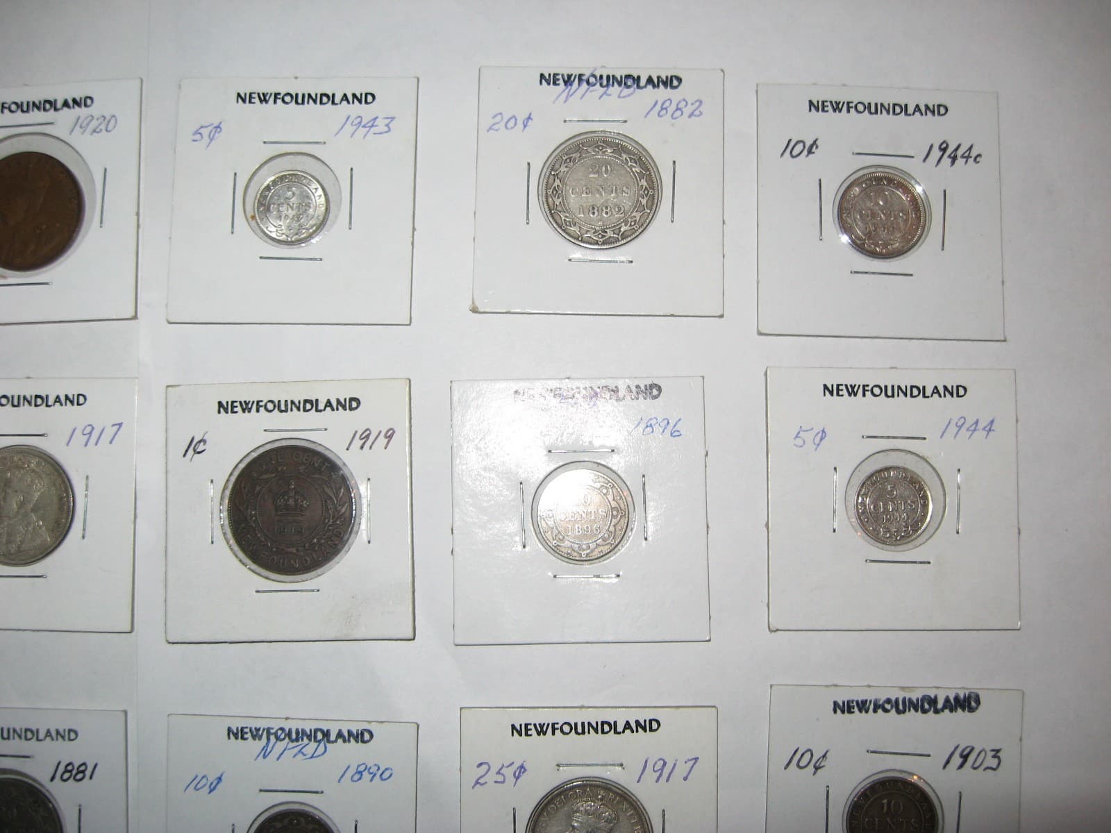 " Lot of 30 " Canada Newfoundland Coins Various Years  1  5  10  20  25 Cents 4