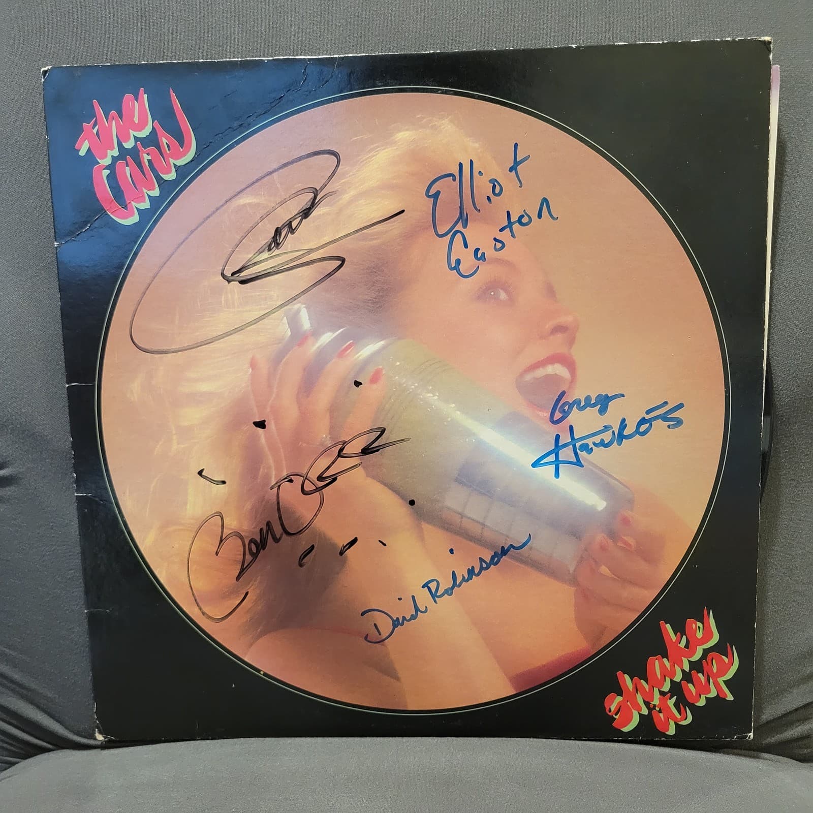 The Cars signed lp Shake It Up 5 members, Original, Vintage, Great Gifts, 70s 80