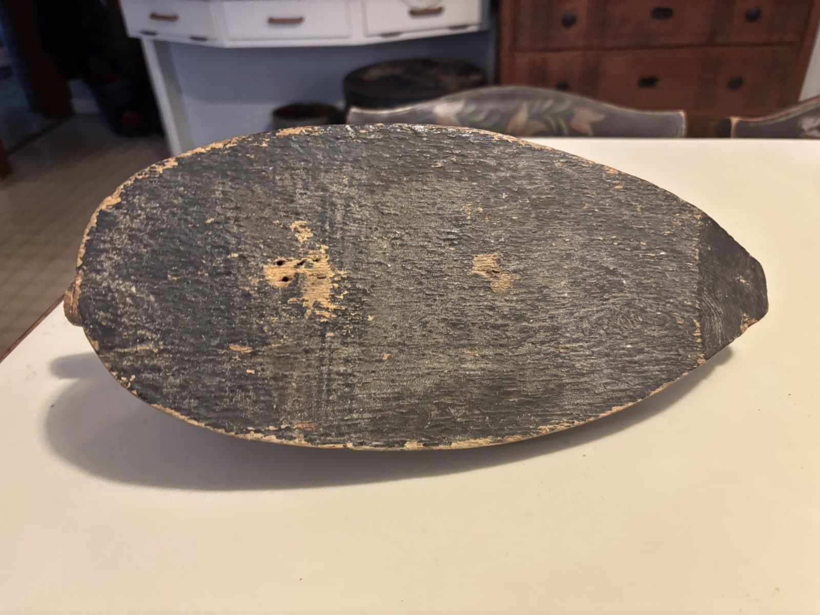 ANTIQUE  DUCK  DECOY CARVED WOOD GLASS EYES  FOLK ART American Primitive 1900 5