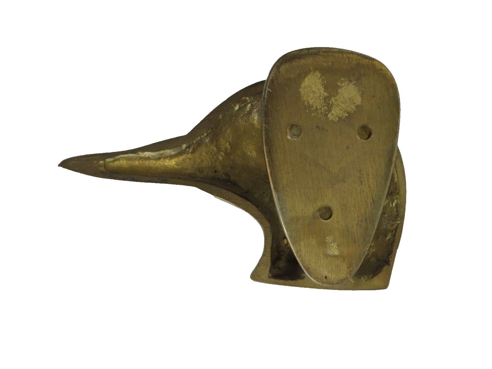 Vintage Door Knocker Brass Duck Goose Animal Bird Head 4" x 6" 5