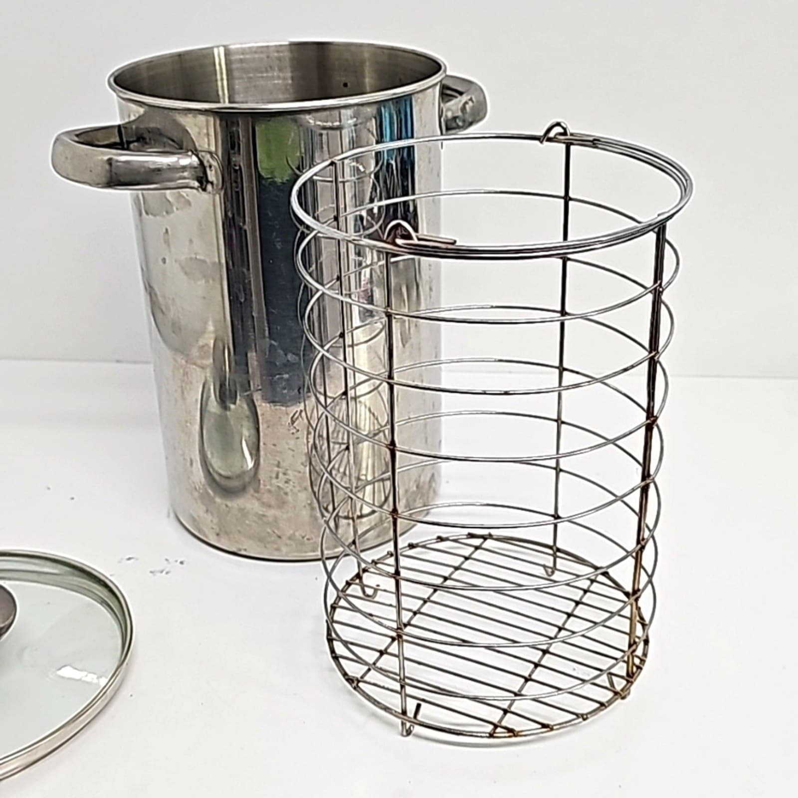 Stainless Steel 3 Qt. Unbranded Vegetable Steamer w/Lid Double Handle 11" x 8" 6