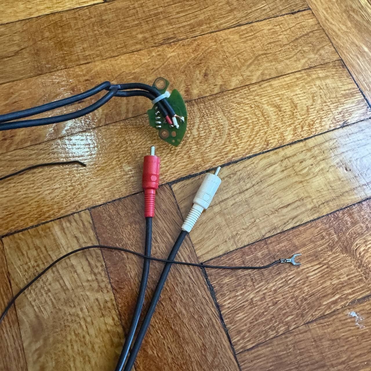 AUTHENTIC OEM Technics SL-1200 1210 RCA Audio Cable w/ Ground Wire + PCB, TESTED 2