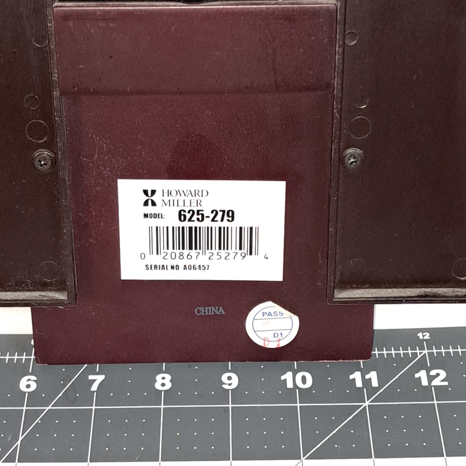 Howard Miller Bergen 625-279 35”x12.5” Quartz Wall Clock MISSING Pendulum  5