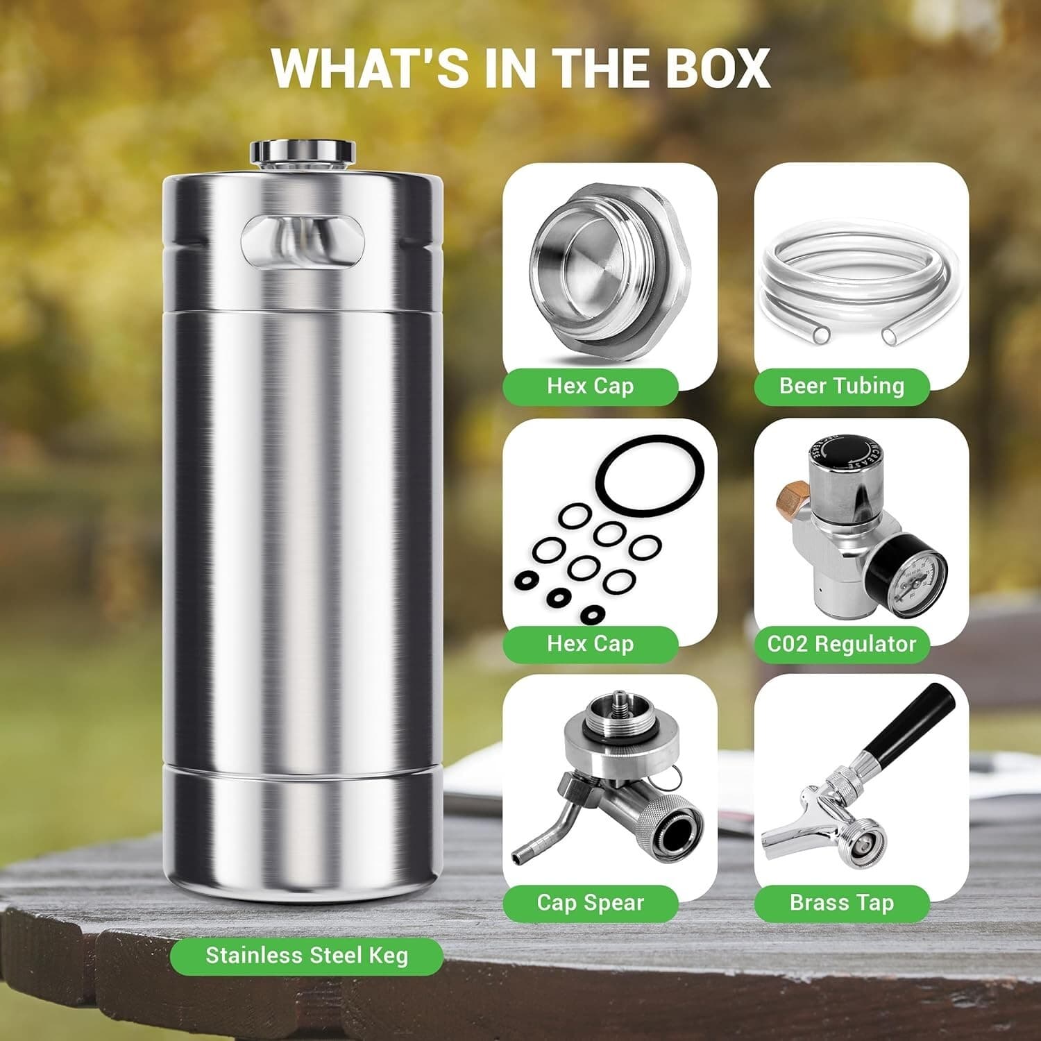 Sistema de grifo Growler presurizado para cerveza artesanal barril de 128 oz NEW 6