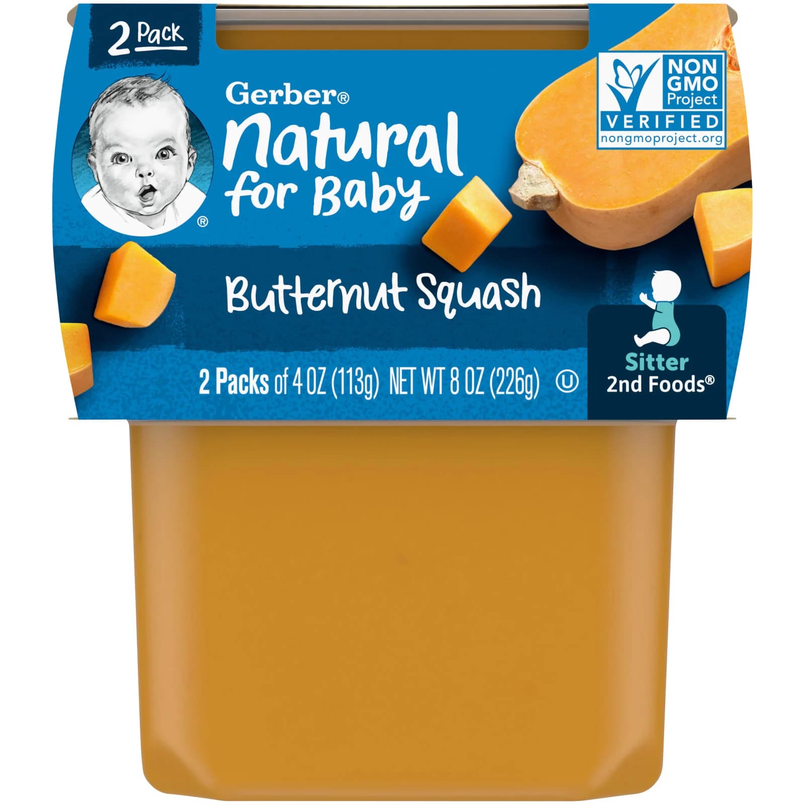 Natural for Baby, 2nd Foods®, Butternut Squash, 2 Pack, 4 oz (113 g) Each
