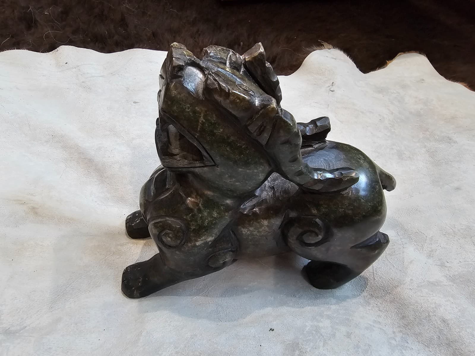 Soapstone Chinese guardian lion (“Foo Dog”)