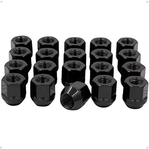  Set of 20 1/2 Open End Lug Nuts 1" 1/2" Black 13/16" Hex Open - Rainy Climate 2