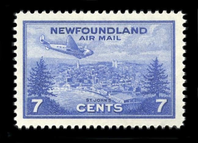 Newfoundland: 1943 Lockheed Electra 10A Over St John's Airmail (C19) MNH