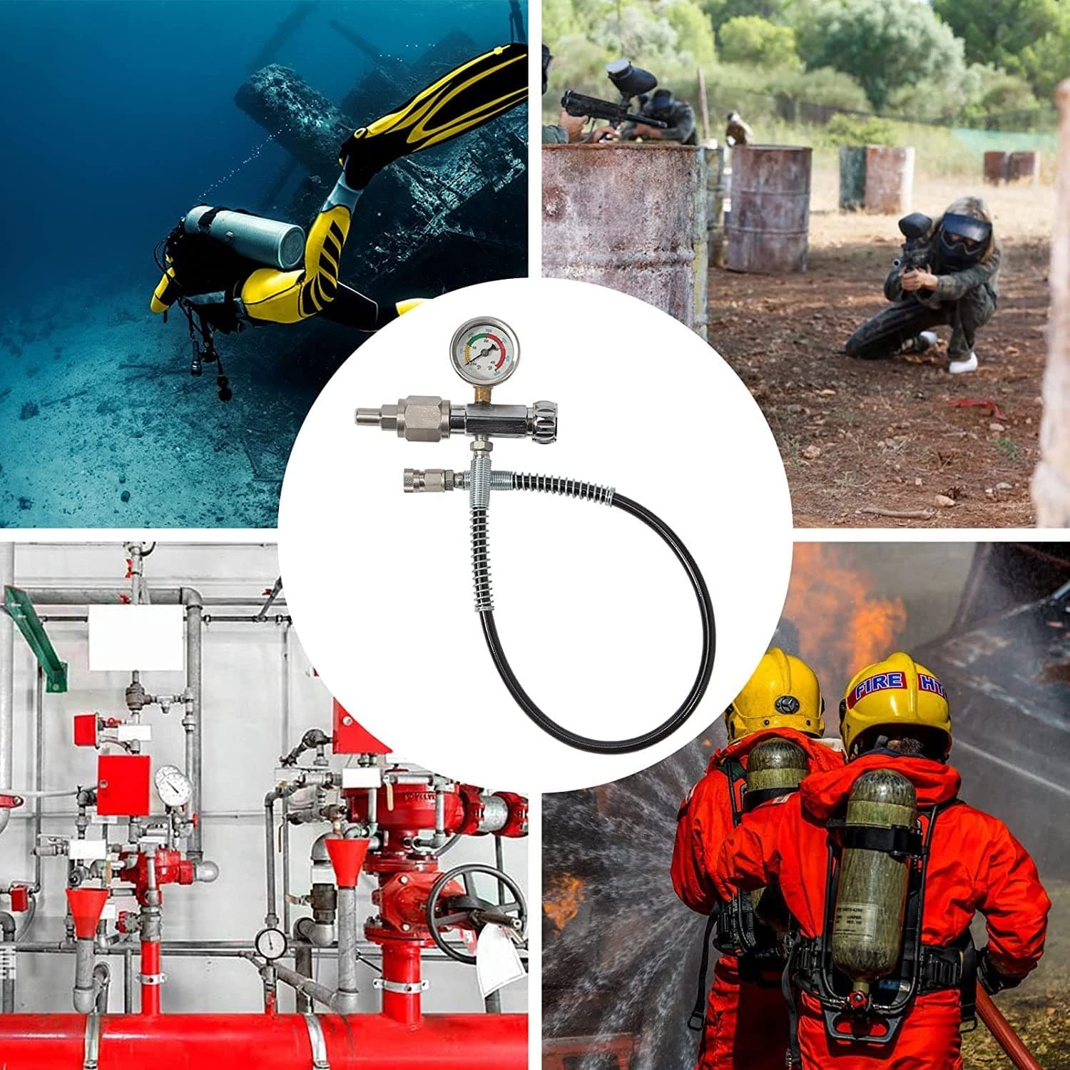 TBVECHI 4500PSI Tank Paintball SCBA Fill Adapter Station Charging Adaptor Scuba 6
