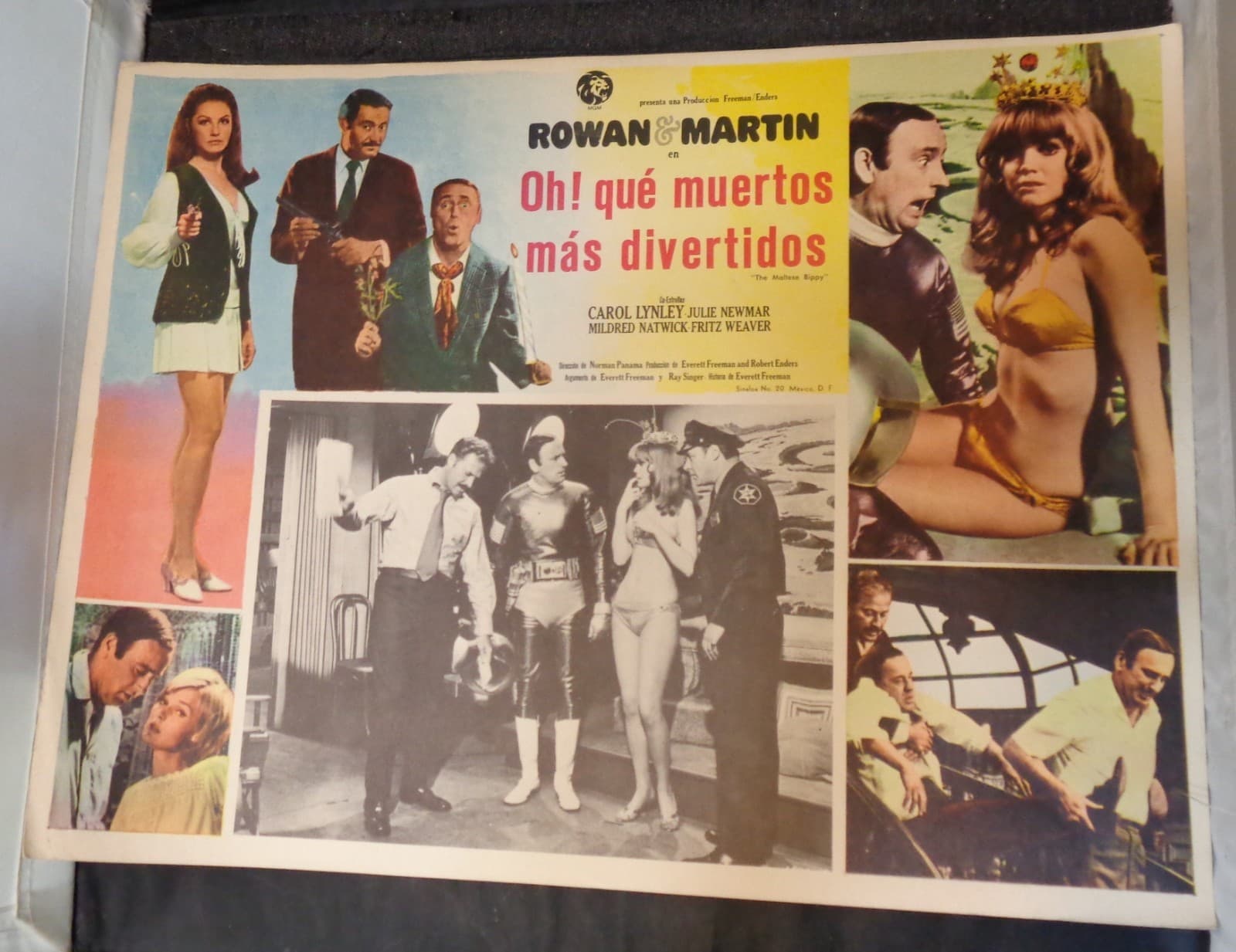 1969 The Maltese Bippy W/ Julie Newmar Rowan & Martin 16.5x12.5 Mex Lobby Card! 5