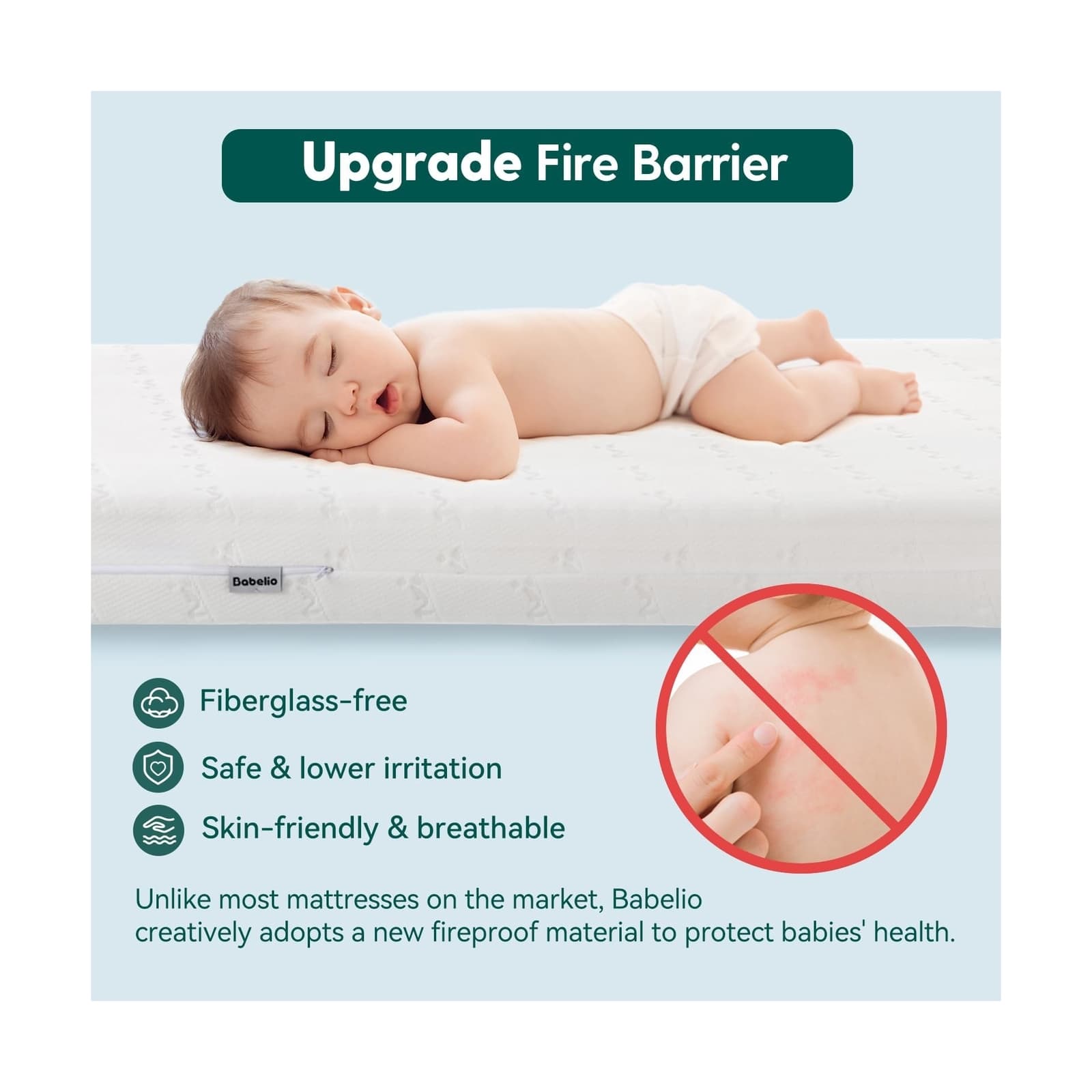 BABELIO Breathable Crib Mattress, Dual-Sided Memory Foam Toddler Mattress, Wa... 4