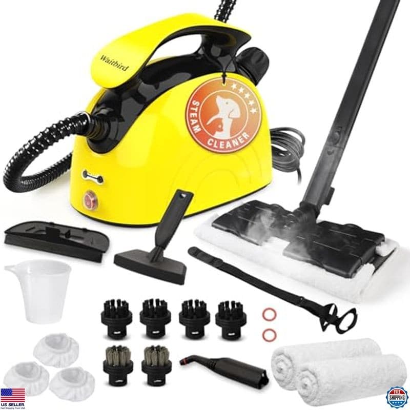 Powerful Steam Cleaner - 21 Accessories, 248°F Steam for Floors, Grout, Carpet