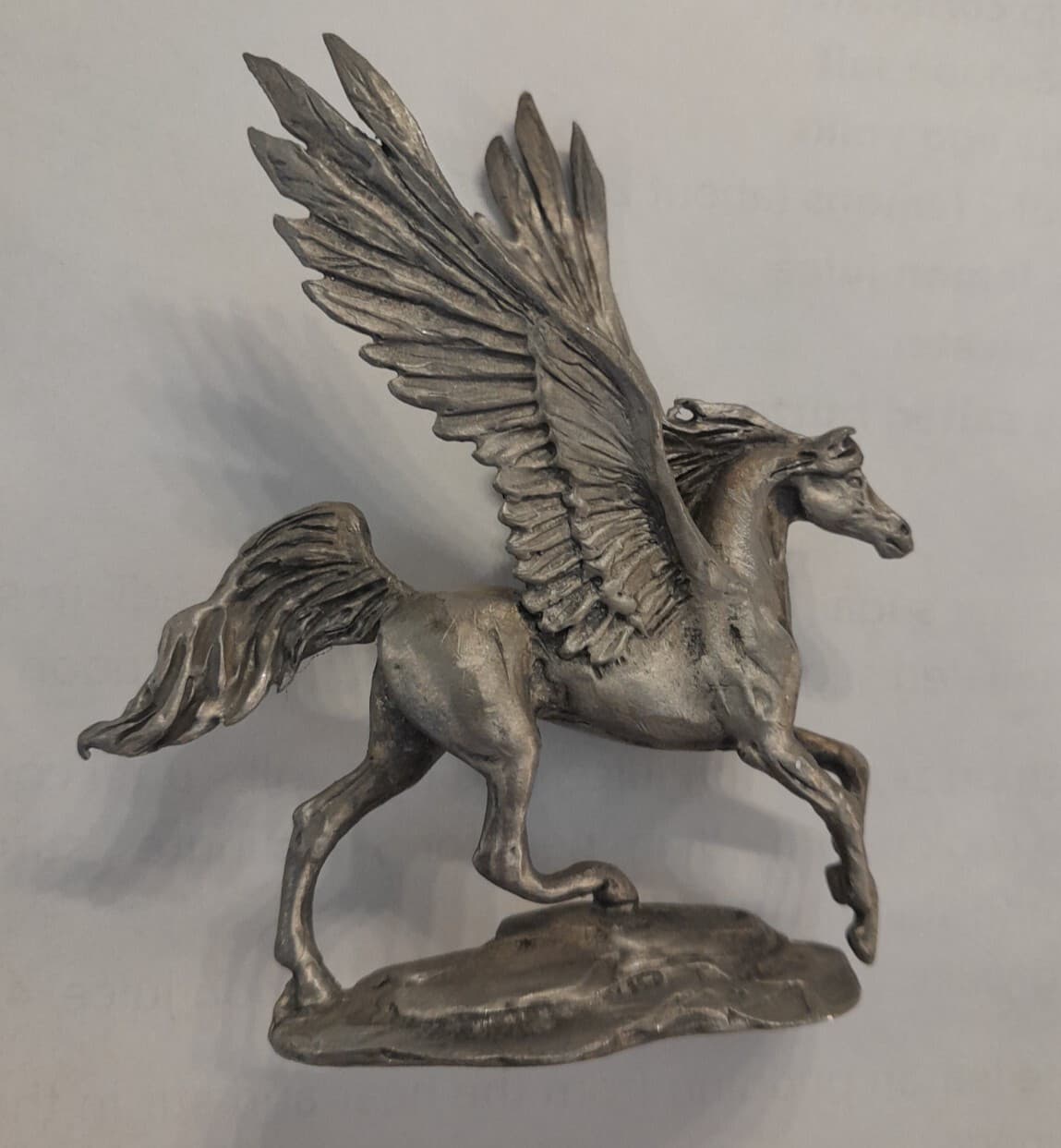 SLN 1980 Pewter Pegasus Flying Horse Collectible Figurine 3.5" by 3.5"