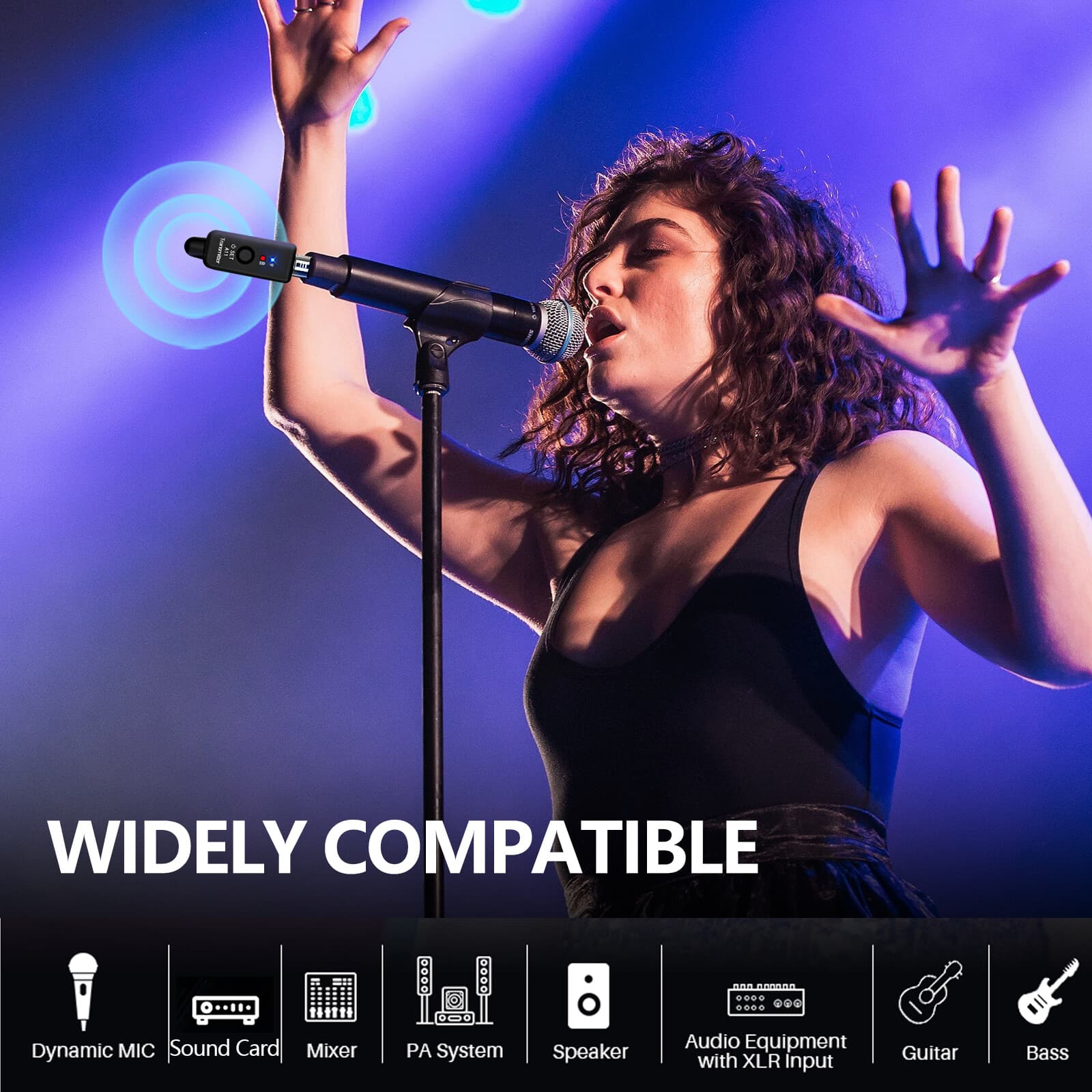 Wireless XLR Microphone System for Dynamic Microphone PA System and Audio Mixer 3