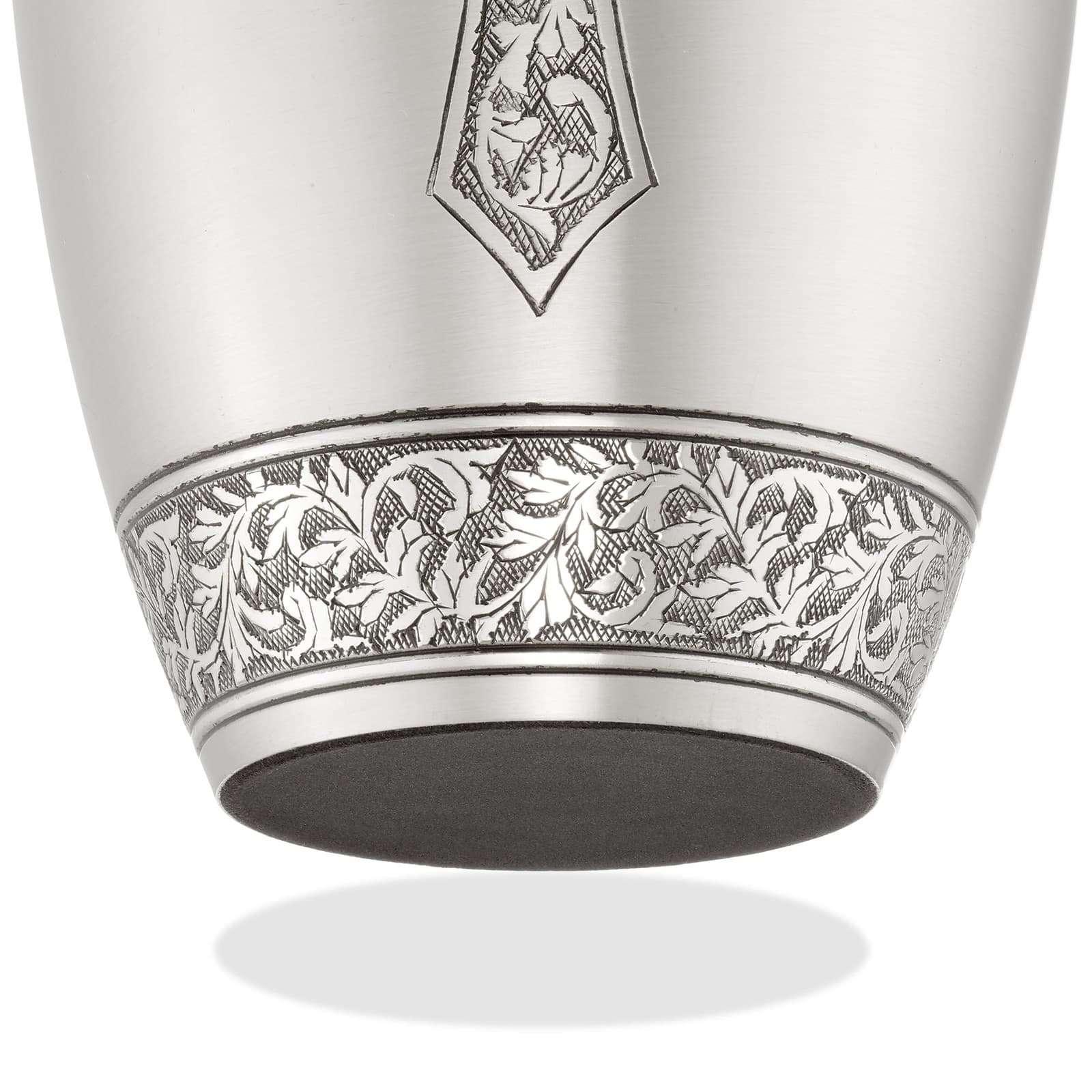 Adult Cremation Funeral Urn for Human Ashes, Pewter Etched Cross with Velvet Bag 4