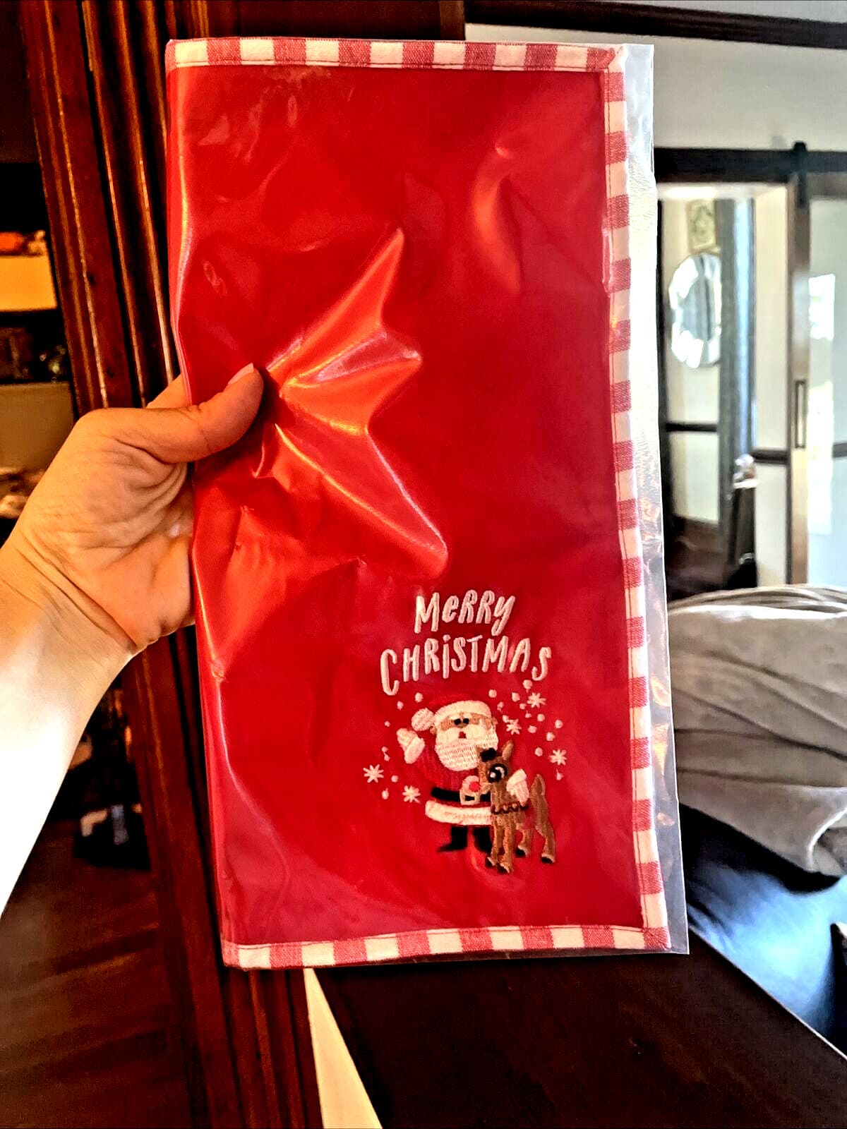 Pottery Barn holiday Rudolph Reindeer Napkin Holiday Christmas party SET 4 / 3