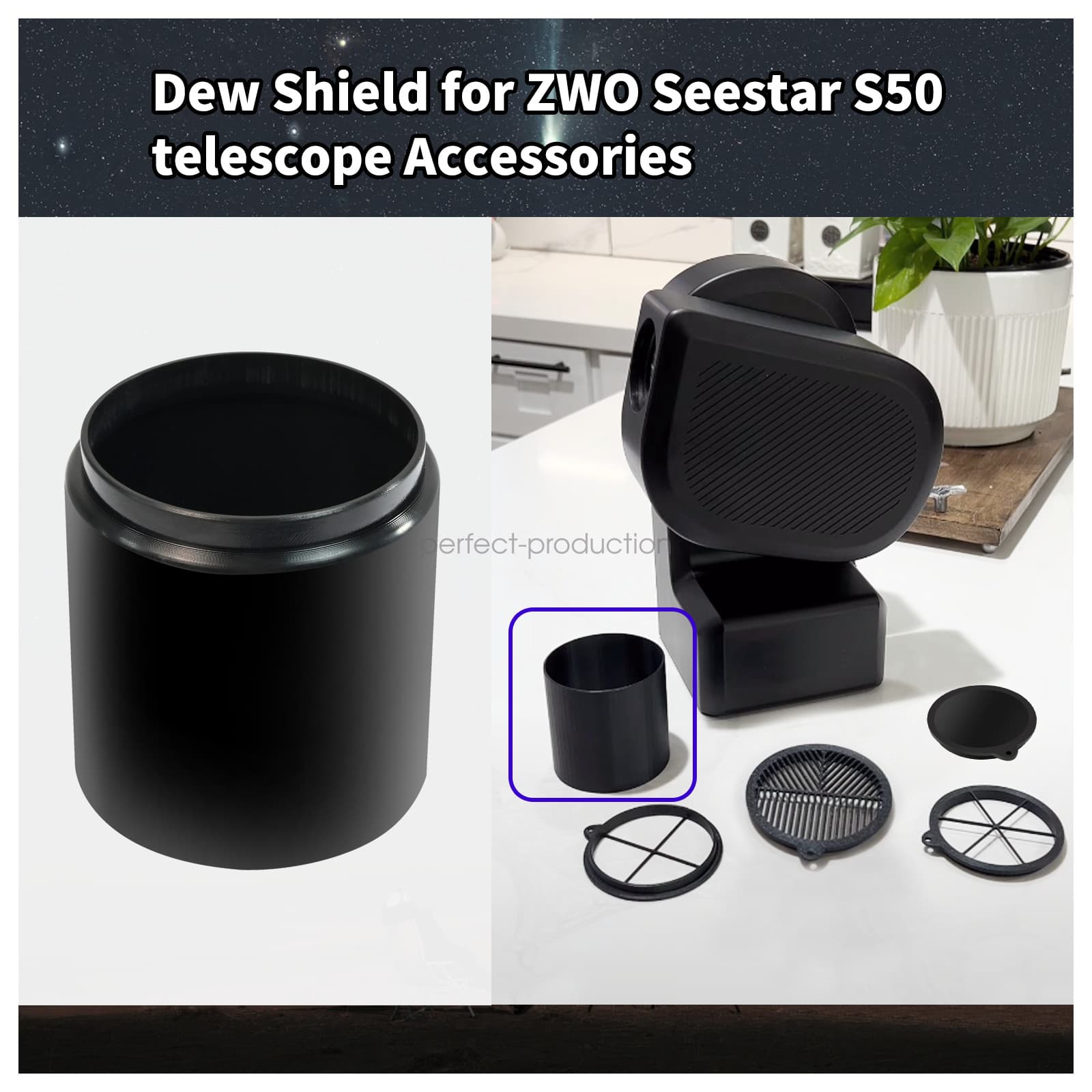 Dew Shield Fit for ZWO Seestar S50 telescope Accessories 3