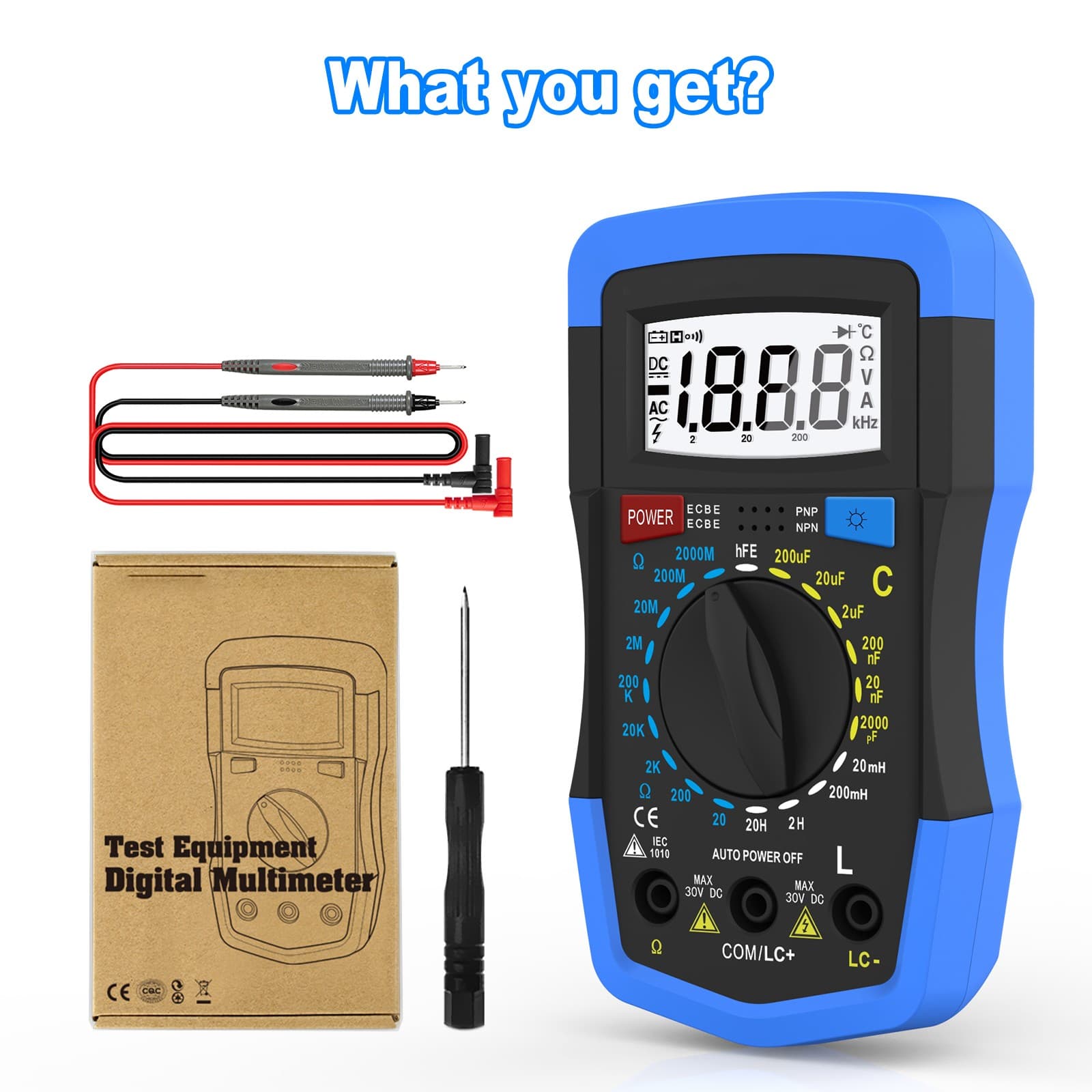 Mini LCD Digital Multimeter LCR Meter Resistance Capacitance Inductance Tester 6