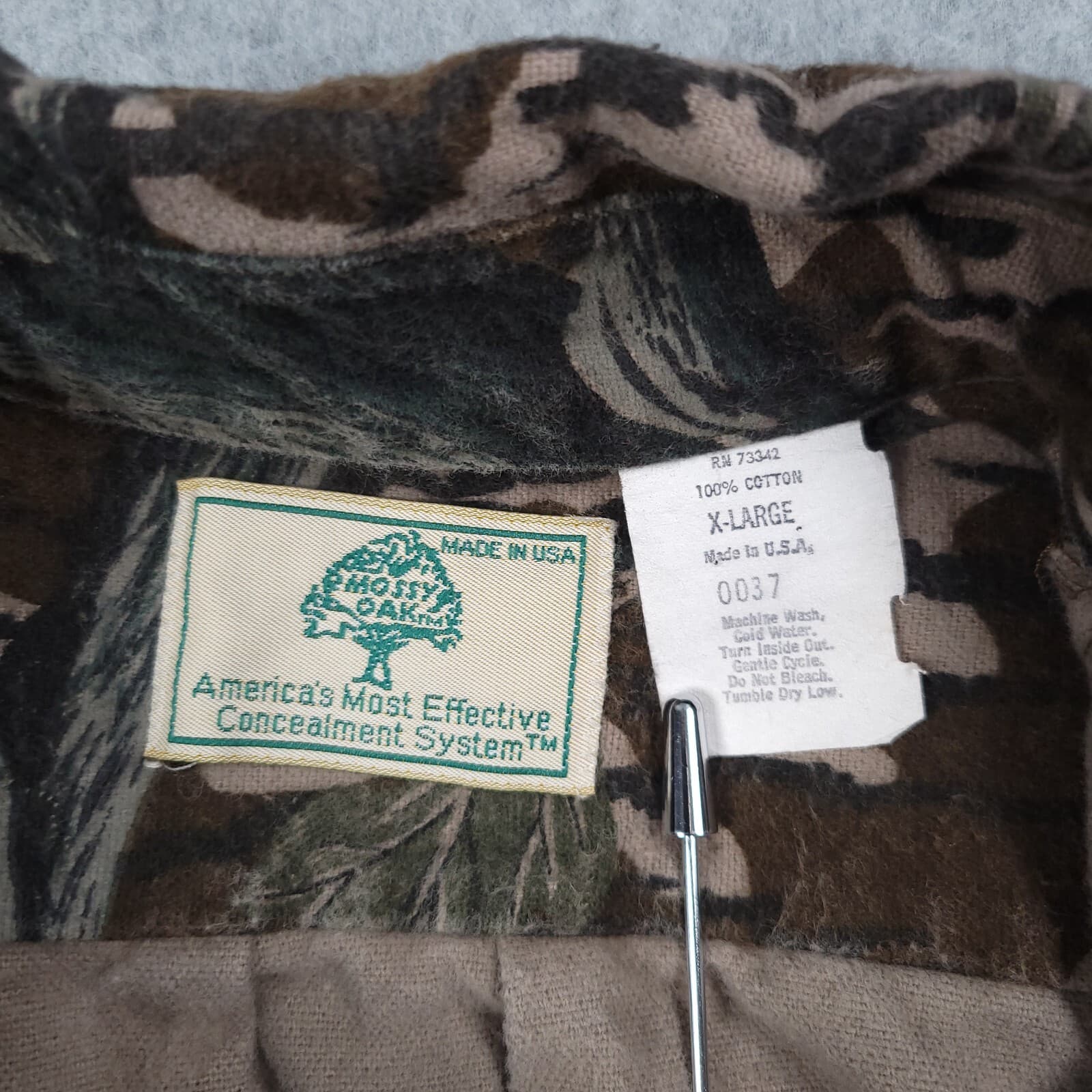 Vintage Mossy Oak Set Men XL Treestand Camo 90s Made in USA Hunting Shirt Pants 4
