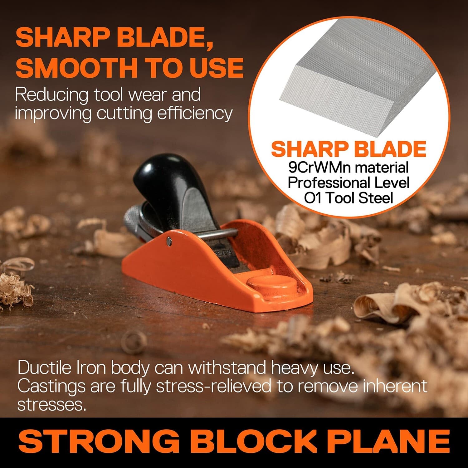 JORGENSEN 3.5"Mini Wood Planer NO.102 MiniHand Planer for Woodworking Adjustable 4