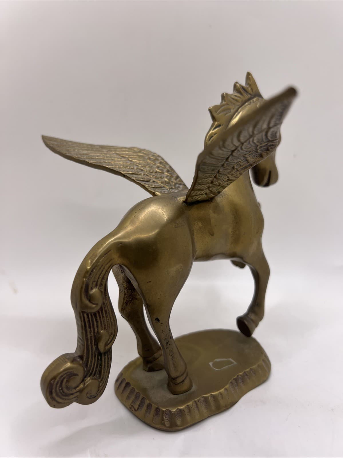 Vintage Solid Brass Pegasus Flying Horse Figurine - 6" Tall 4